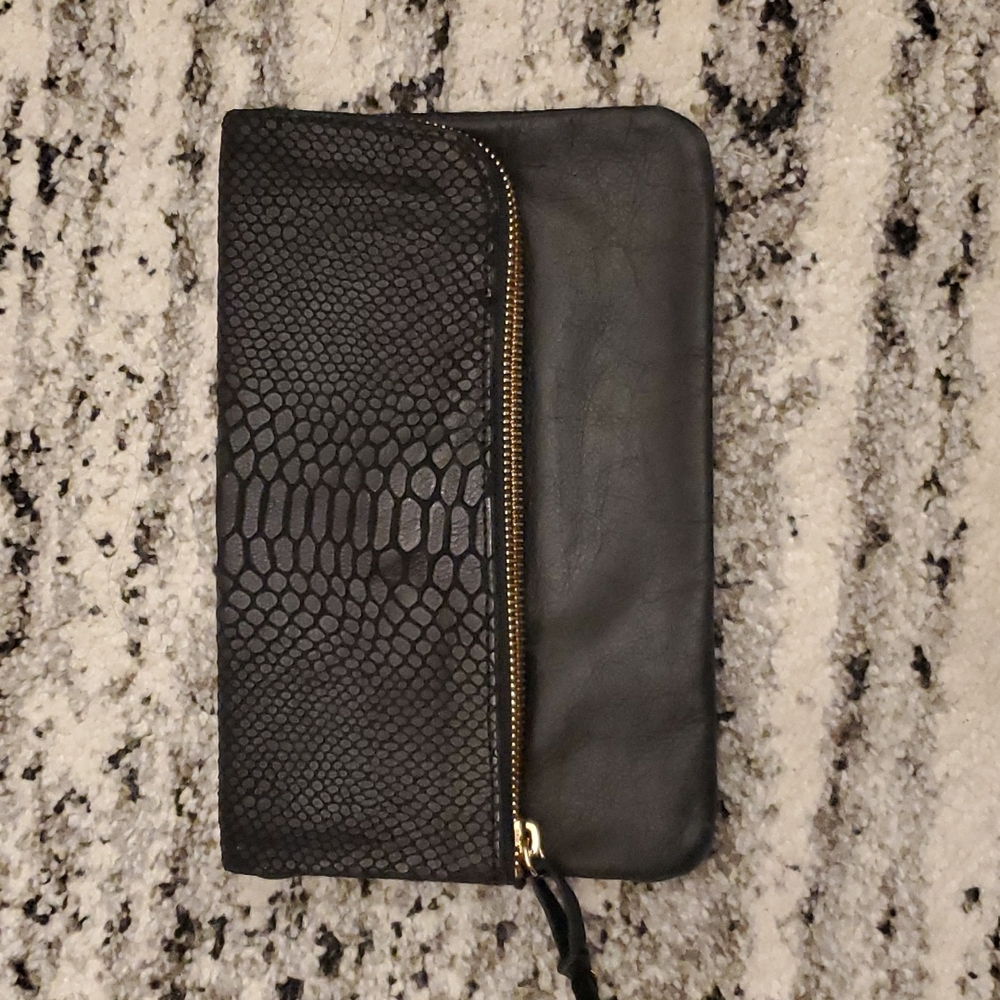 Gorjana snake pattern leather clutch pouch
